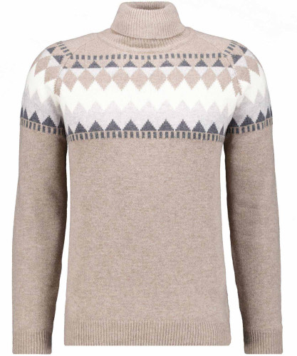 Rollkragen-Pullover Jacquard 