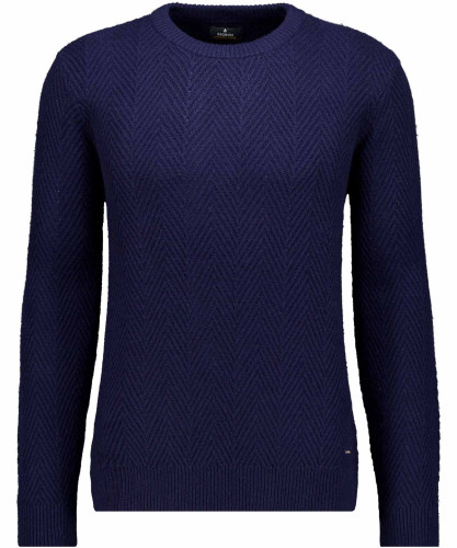 Knitted pullover with herringborn pattern Ecru-003