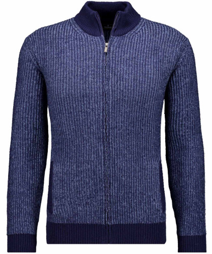 Strickjacke mit Stehkragen, Bicolour Schlammstein-880