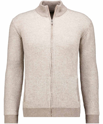 Strickjacke mit Stehkragen, Bicolour Schlammstein-880