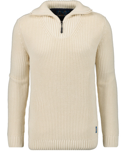 Knitted sweater with troyer collar 