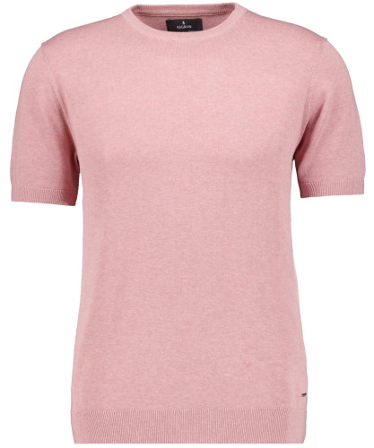 Knitted pullover short sleeve, round neck Rosé