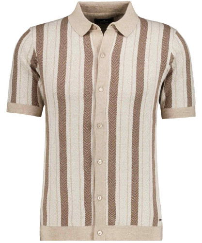 Cardigan Jacquard striped, short sleeve 