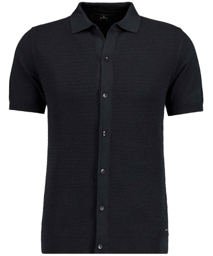 Cardigan with polo collar Black-009