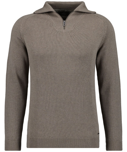 TALL Strickpullover mit Troyer-Kragen Camel-084