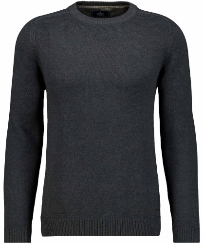 Strickpullover Rundhals Anthrazit-019