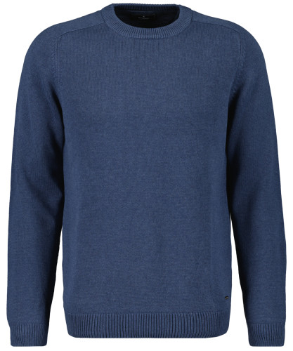 LONG & TALL Strickpullover Rundhals Blau-Melange-782