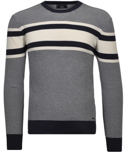 Knitted pullover round neck striped 
