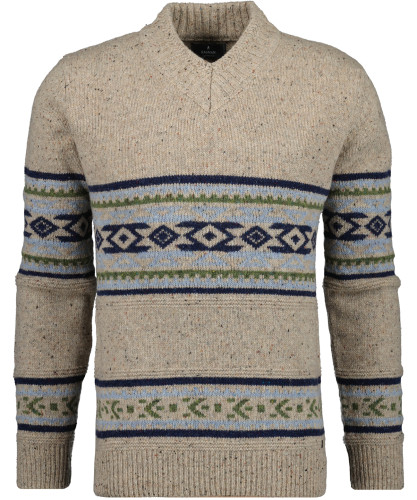Knitted sweater "norwegian", V neck 