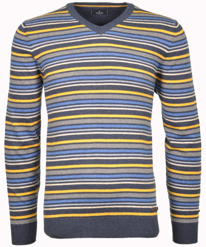 Sweater with V-Neck and Stripes 