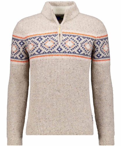Woll-Pullover Jacquard Leinen-883