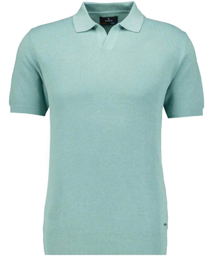 Knitted sweater short sleeve, resort collar Green-388