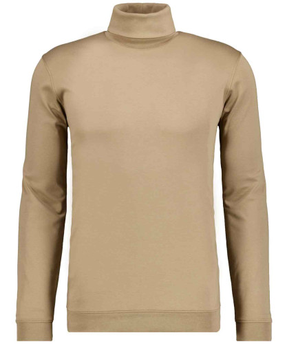 Turtle neck shirt with bottom rib Cinnamon-088