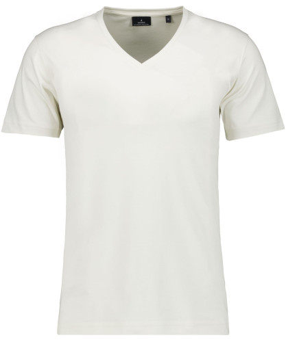 Pima T-Shirt V-Ausschnitt Ecru-003