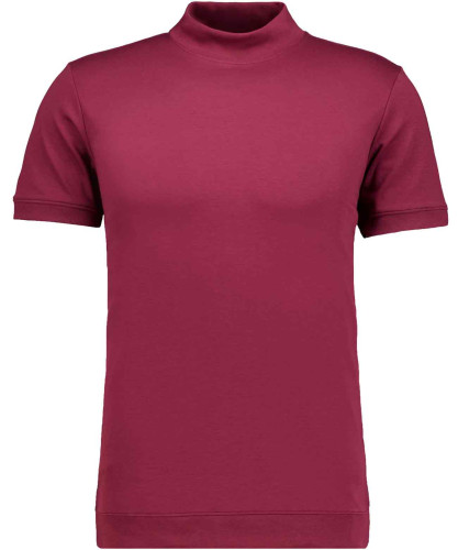 Stehkragen-Shirt Kurzarm mit Bund Portwein-696