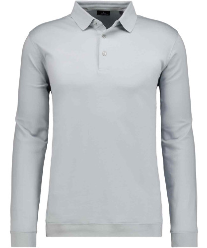 Pima-Poloshirt Langarm mit Bund Ecru-003
