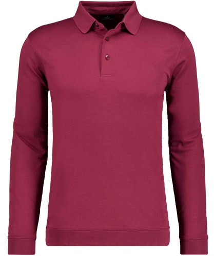Pima-Poloshirt Langarm mit Bund Ecru-003