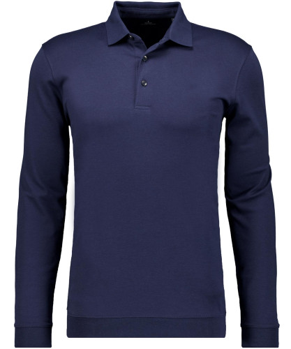 Poloshirt Langarm mit Bund Dunkelblau-711