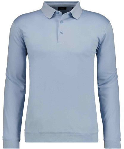 Pima-Poloshirt long sleeve with waistband Ecru-003