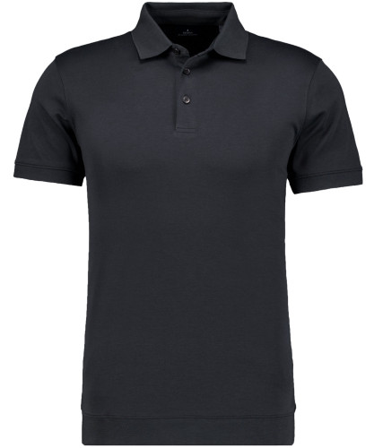 LONG & TALL PIMA Polo with waist rib  Black-009