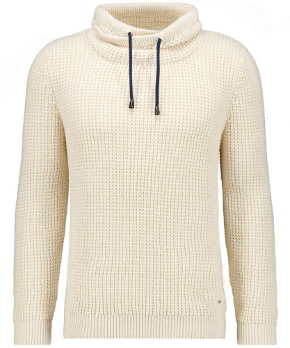 Knitted sweater with special collar Ecru-003
