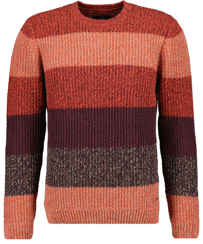 Tweed knitted sweater with stripes 