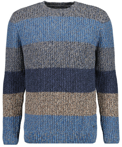 Tweed knitted sweater with stripes 
