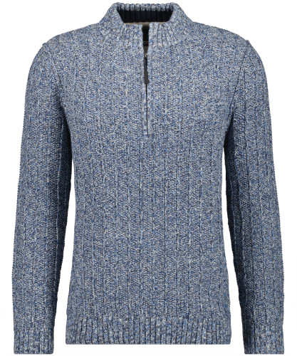 Knitted sweater with stand up collar 