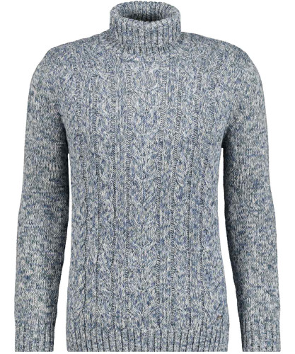 Strickpullover mit Rollkragen und Zopfmuster 