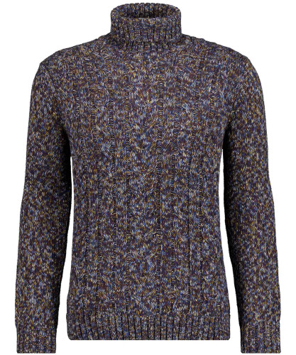 Strickpullover mit Rollkragen und Zopfmuster 