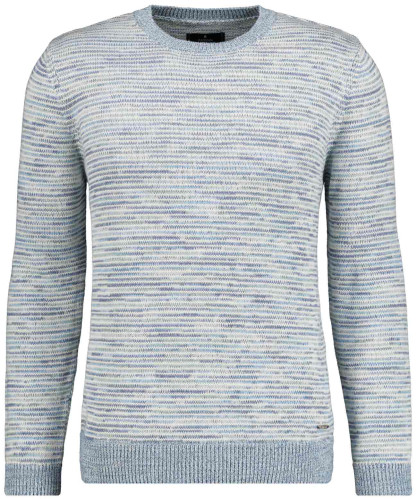 Strickpullover mit Rundhals, Tweed  Braun-Grau