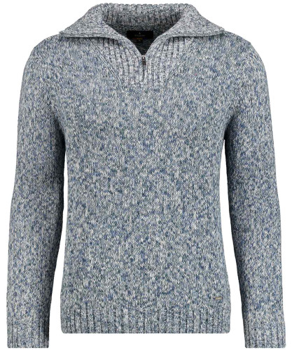 Knitted pullover with troyer collar 