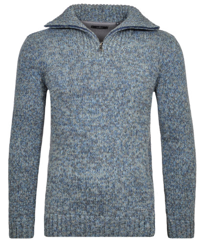 LONG & TALL Tweed-Pullover mit Troyer Petrol