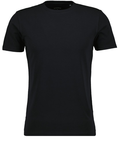T-Shirt Rundhals, body fit Schwarz-009