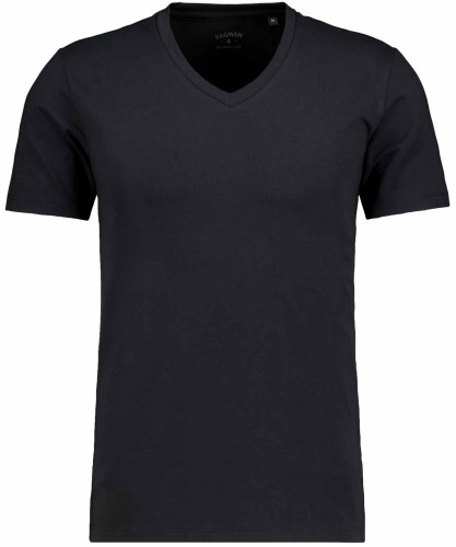 T-Shirt V-Ausschnitt uni, body fit 