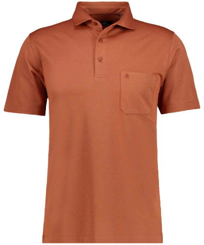 Polo button short sleeve solid Kürbis-590
