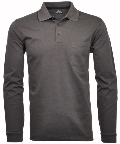 TALL Softknit-Polo mit Brusttasche, Langarm 