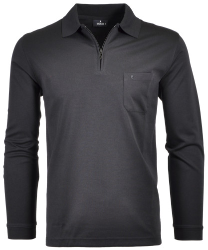 Softknit-Poloshirt Langarm mit Zip 