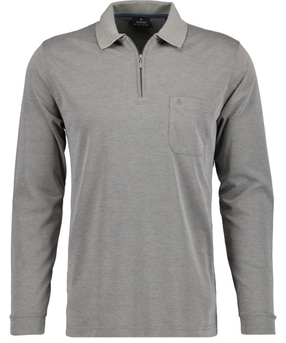 Softknit-Poloshirt Langarm mit Zip 