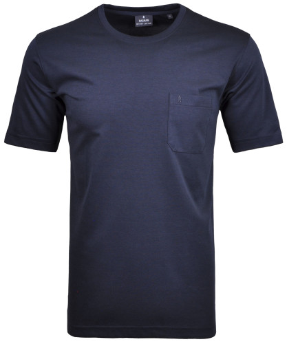 Softknit T-Shirt Rundhals, mit Brusttasche Marine-070