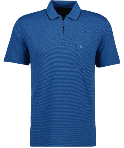 Softknit Poloshirt mit Minimal-Dessin und RV 