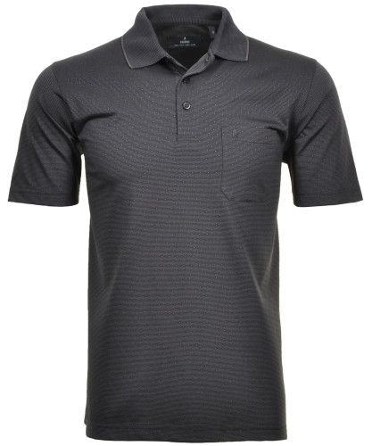 Jersey Softknit-Polo with stripes and Buttons 