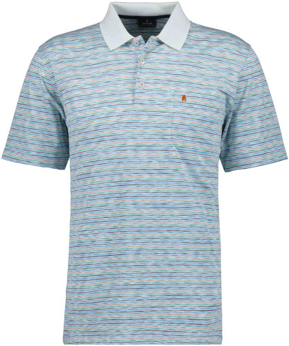 Softknit-Polo striped Navy-070