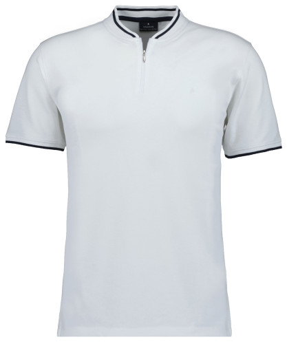 Piqué-Polo with Baselball collar and zip White-006