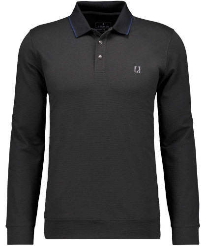 Polo-Sweater mit Bund Schwarz-009