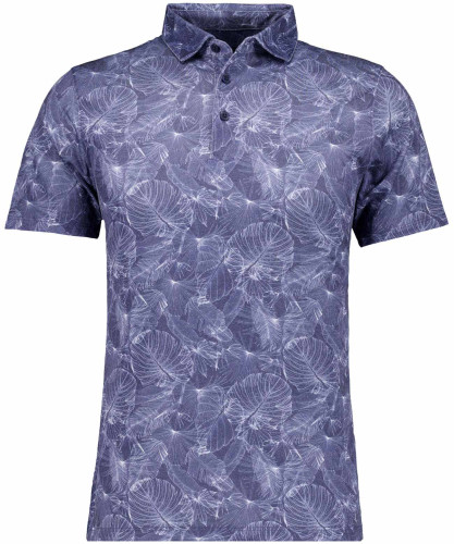 Softknit Jersey-Polo alloverprint, modern fit Nachtblau-079