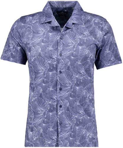 Softknit Jerseyhemd, modern fit Nachtblau-079