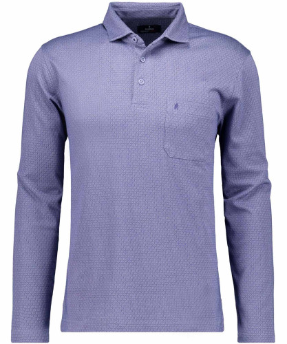 Softknit-Poloshirt Jacquard, Velvet Touch Taube-073