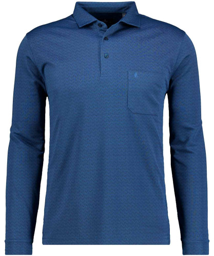 Softknit-Poloshirt Jacquard, Langarm Mokka-083