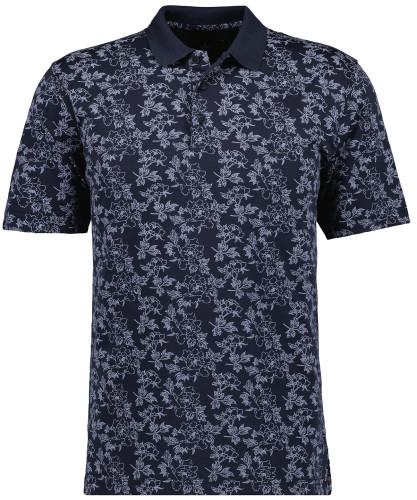 Softknit-Polo Flowerpower Marine-070